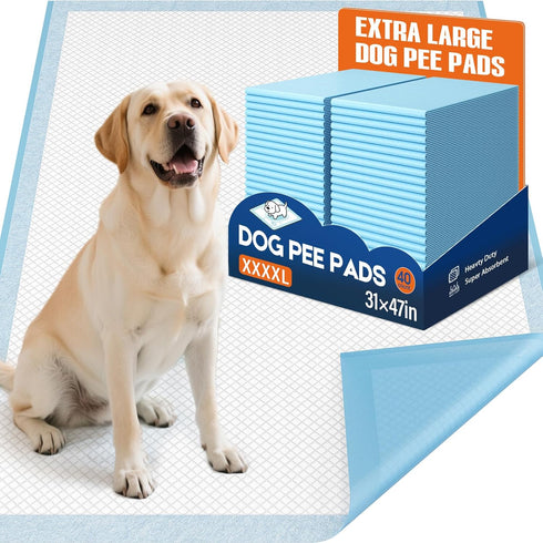 BESTRIPES Extra Large Dog Pee Pads 31x47 Inch - Heavy Duty 6-Layer Leak-Proof,
