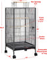 36-Inch Deluxe Wrought Iron Bird Flight Cage with Rolling Stand for Parrots, Conure, Lovebird, Cockatiel