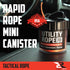 Rapid Rope Canister 70ft - Orange Flat Tactical Paracord, 1100lb Tested Heavy Duty Poly Rope with Non-Tangle Dispenser