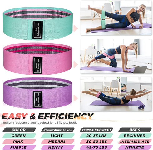 Resistance Bands, 5 Set Exercise Workout Bands for Women and Men, Booty Legs Pilates Flexbands