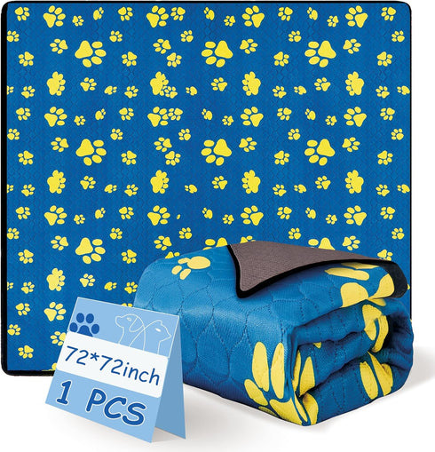 HuaZiChok Washable Pee Pads for Dogs 72x72 Inch (1 Pack) - Thick Heavy
