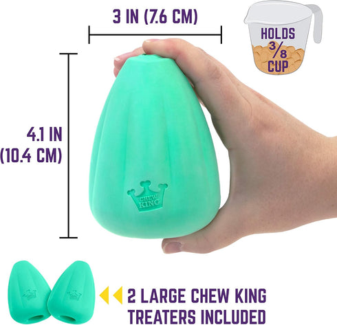 Chew King Premium Treat Dog Toy, L, Extremely Durable Natural Rubber Toy (Pack of 2) for All Breed Sizes