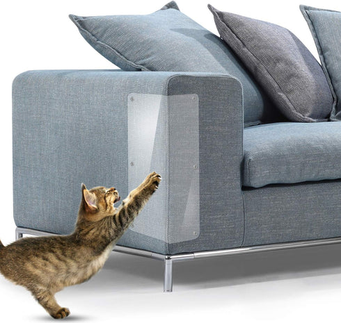 In hand Cat Scratch Furniture Protector, 2PCS Clear Heavy Duty Vinyl Guards with Pins for Pets