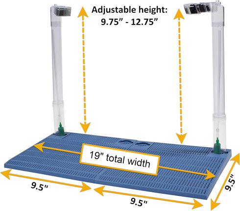 Penn-Plax Undergravel Aquarium Filter, for 10 Gallon Tanks – Two 9.5” x 9.5” Plates for Clear Water