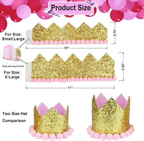 ADOGGYGO Dog Bandana Hat Set for Birthday Party Supply, Large Pink Scarf for Medium Large Dog