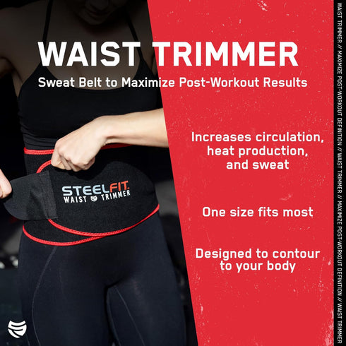 SteelFit Waist Trimmer Belt for Women & Men, Moisture-Resistant Neoprene Waist Trainer for Stomach & Belly Fat
