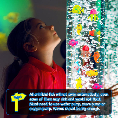Weewooday 20 Pieces Artificial Moving Fishes, Plastic Floating Fish Ornament for Aquarium Decorations