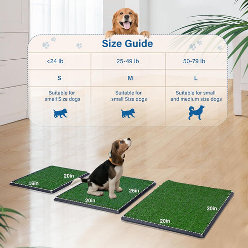 20"x25" FluffyDream Dog Grass Pad with Tray, Artificial Grass for Dogs Potty Strong Absorbency Dog Grass Pad with Tray