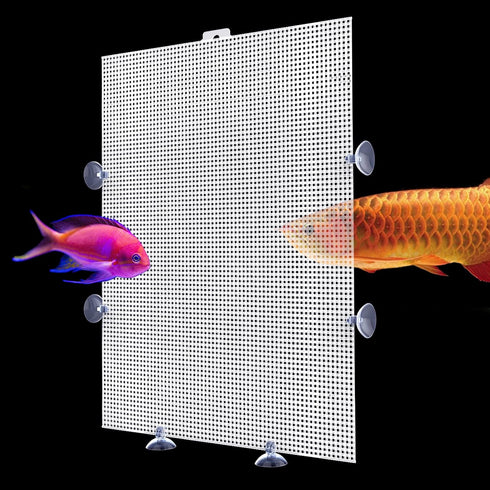 2PCS Fish Tank Divider, Plastic Aquarium Dividers with Suction Cups, Transparent Grid Plate Isolation Fish Tank