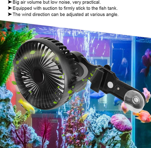Estink Aquarium Cooling Fans, Automatic Temperature Control, Mute Fish Cooling Fans for 110-240V Aquariums