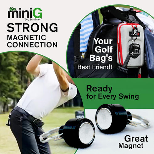 Grooveit Mini Golf Brush, Small MiniG 'Dry Scrubber' with Detachable Magnet and Heavy-Duty Nylon Bristles