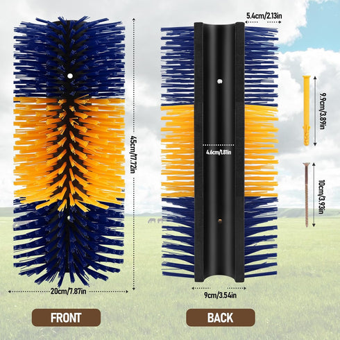 2 pack) Livestock Scratching Brush, Flexible PBT Horse Grooming Kit Horse Brushes, Massage Brush Kit for Cattle, Cow