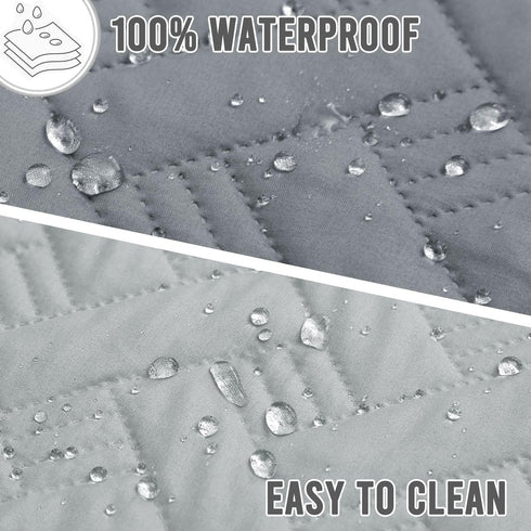 Dog Bed Cover for Pets - Waterproof Blankets Rug Pads for Couch Protection, Dark Grey+Light Grey, 20"x30"