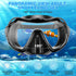 Snorkeling Gear for Adults, Anti-Fog Tempered Glass Lens, Anti-Leak Set with Mesh Bag