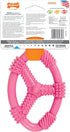 Nylabone Spin Tug & Play Pink Puppy Chew Toy for Teething, Peanut Butter Flavor, Medium/Wolf (1 Count)