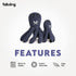 fabdog Floppies Plush Dog Toy, Cute & Durable Squeaky Toy, Best for Puppies & All Breeds, Large Octopus