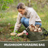 MYWSN 2 Pack Mushroom Foraging Kit - Black & Green Foraging Bag with Mesh Material, Adjustable Strap, Smartphone Pocket