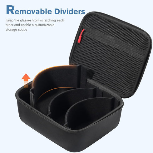 ProCase Large Hard Case for Multiple Ski Goggles, Travel Carrying Snow Goggles Bag Cover with Extra Lens Storage -Black