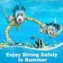 Full Face Snorkel Mask for Kids - 180 Degree Panoramic View Snorkeling Gear, Safe Anti-Leak Anti-Fog