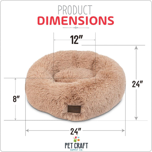 Pet Craft Supply Ultra Plush Calming Anti-Anxiety Pet Bed with Super Soft Comfort Blanket, Great for Medium Small Dogs