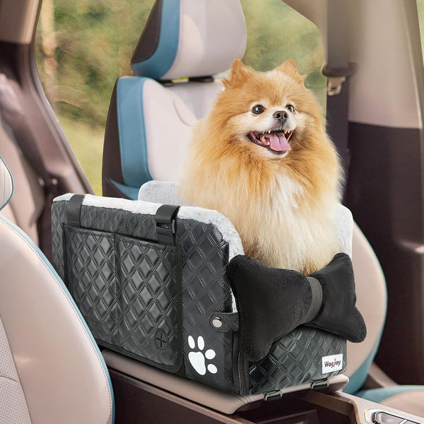 Center Console Dog Car Seat for Small Dogs, Soft Plush Car Bag