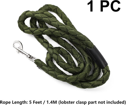 uxcell Dog Pet Leash Rope Nylon 5 Feet Padded Handle Rope Leashes Dog Walking Training Leash for Medium Large Dogs M Size Army Green