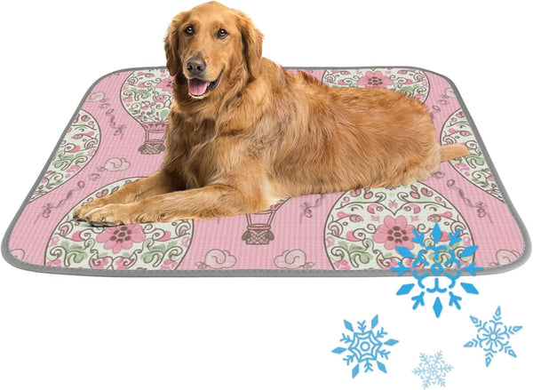 imiBBWQu Dog Cooling Mat Pretty Air Balloons Cooling Sofa Mat Washable Pet Pad