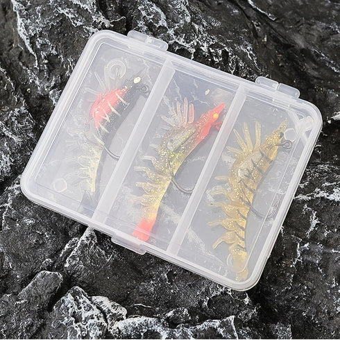 Genrico Set Shrimp Lures for | Realistic and Vibrant PVC Swimbait | Artificial Shrimp Lures and Baits | for r