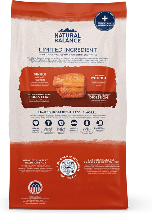 4 lb (Pack 1) Natural Balance Limited Ingredient Grain Free Salmon & Sweet Potato Dry Dog Food, Sensitive Stomach