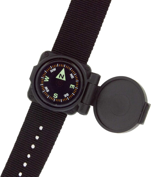 Sun Company ArmArmour Shielded Wrist Compass with Rugged Tactical Strap, Compass with Cover and Zulu Strap