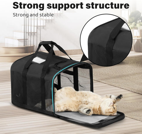 17" 12" 12", 17 lbs, Simple Deluxe Airline-Approved Cat Carrier, x x Soft-Sided Pet Carrier for Cats up to Durable