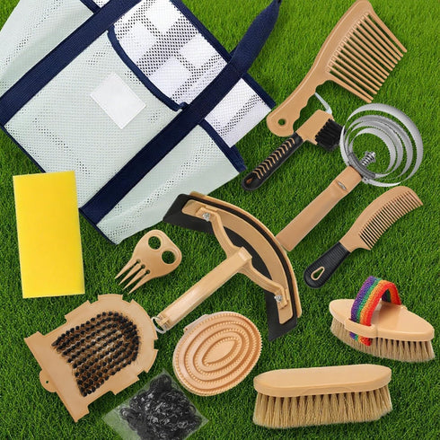 Kit,13PCS Set Set Horse Grooming Professional Horse Brushes for Grooming Care Supplies with Organizer Bag, Curry Comb
