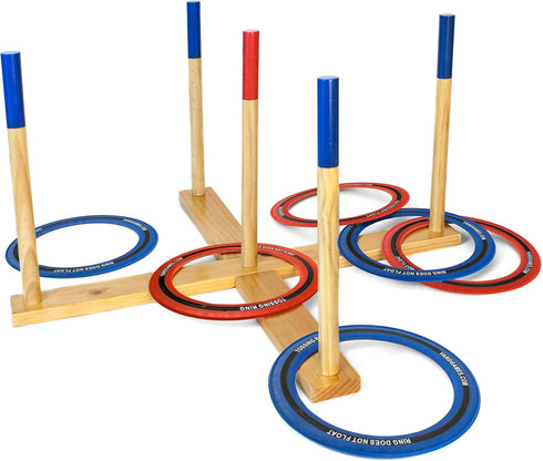 Giant Ring Toss Game with Soft-Touch Rings and Wood Target