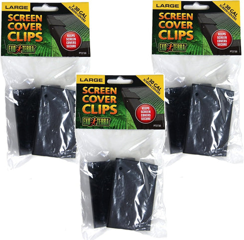 Exo Terra Terrarium Cover Clip Set, Large (3 Pack), 2 Clips Each
