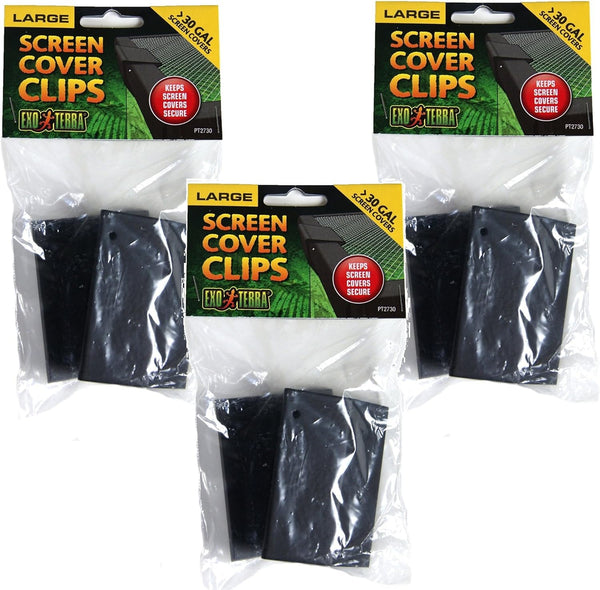 Exo Terra Terrarium Cover Clip Set, Large (3 Pack), 2 Clips Each