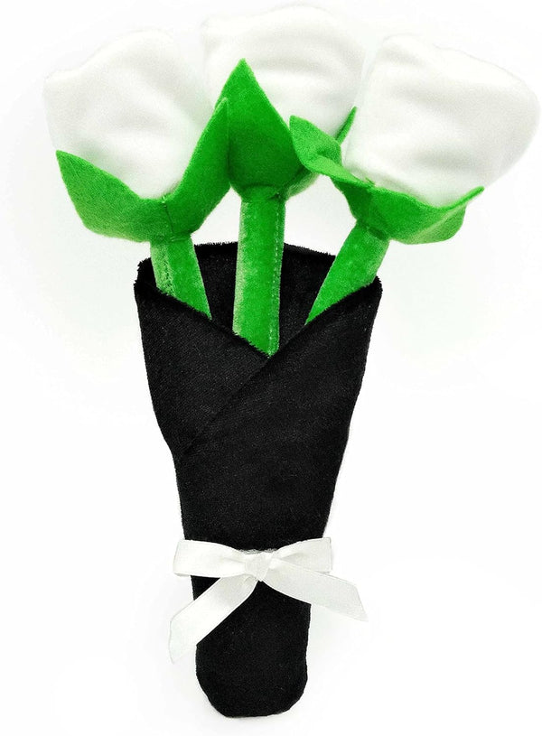 ZippyPaws Wedding Dog Toys - Bouquet of Roses, Fun Engagement Toys for Dog Couples, Great for Photos and Rehearsals