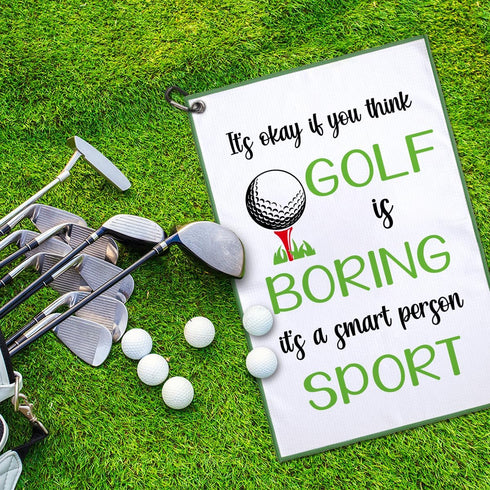 It's Okay If You Think Golf is Boring Microfiber Golf Towel, Funny Gift for Golf Lovers
