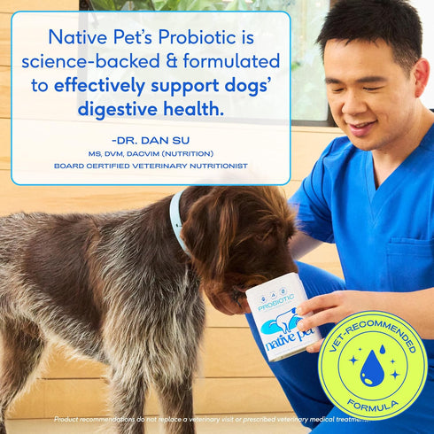 6B 60 Native Pet Probiotics for Dogs Dog Probiotic Powder for Gut & Digestive Health, Vet-Formulated CFUs Dog-Specific