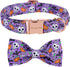 ARING PET Halloween Dog Collar - Cute Pumpkin Bowtie Cotton Purple Skull Bat Collars with Metal Buckle