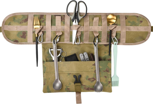 Grippi Hanging Camping Utensil Organizer - Compact Waterproof Tableware Storage Bag for Outdoor Cooking - Set of 1 -