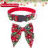 ADOGGYGO Christmas Dog Collar with Bow, Adjustable Cotton Red Bowtie for Small Medium Large Dogs (Medium, Xmas)