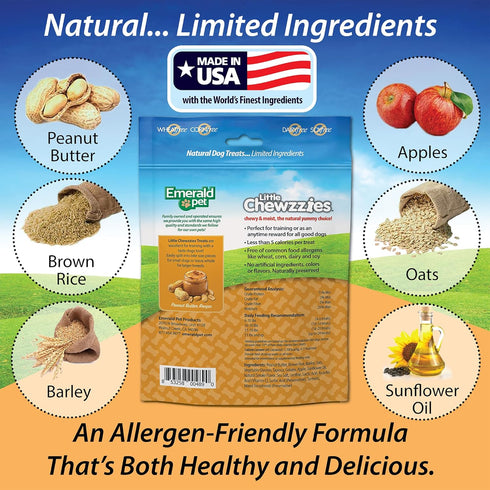 Little Chewzzies Wheat Free Training Dog Treats — Healthy and Tasty Natural Chews with Real Meat or Peanut Butter, 5 oz