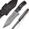 Handmade Damascus Steel Hunting Knife, 11 Inches Fixed Blade with Black Pakkawood Handle, Bushcraft Knife with Sheath