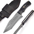 Handmade Damascus Steel Hunting Knife, 11 Inches Fixed Blade with Black Pakkawood Handle, Bushcraft Knife with Sheath