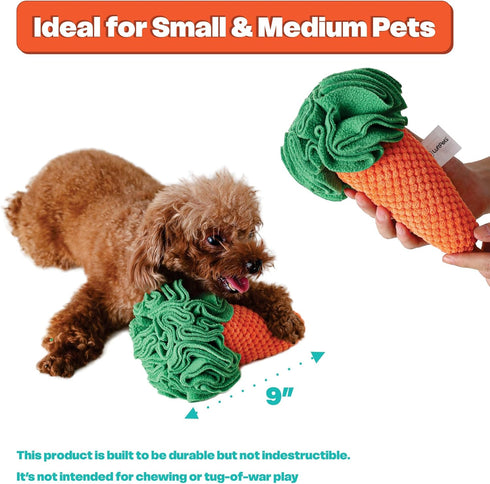 Carrot Puzzle Sniff Toy for Dogs, Cats, and Small Pets