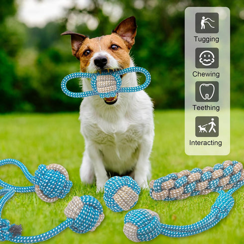7 Pack Puppy Rope Toys, Dog Tug Rope for Small Dogs, Teething Rope for Chewing and Cleaning Teeth