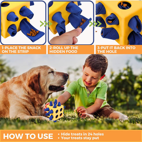 Fossa Dog Enrichment Puzzle Toy - Interactive Snuffle Ball for Dogs - Encourages Stimulation and Food Foraging Skills
