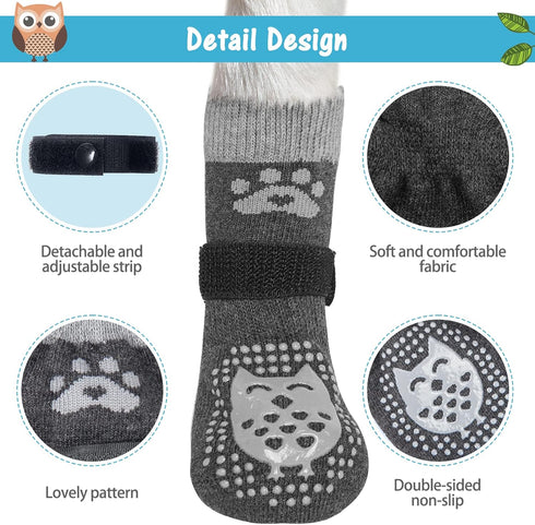 SCENEREAL Anti Slip Dog Socks, Grippy Socks for Hot/Cold Pavement, Paw Protectors for Senior Dogs, Indoor Outdoor Use