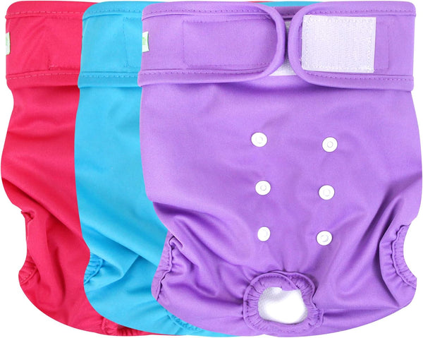 wegreeco Washable Reusable Premium Female Dog Diapers, Medium Large Small Dog Doggie