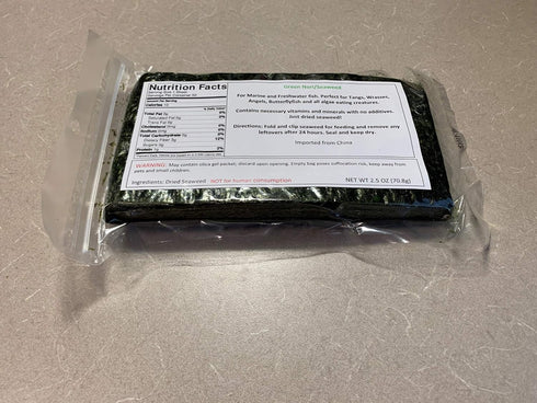 Green Seaweed for Fish - 50 Sheets (2.50 oz) for Marine & Freshwater Animals